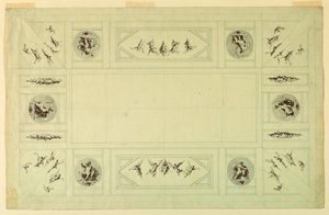 Tegning, Palazzo Quirinale, Rom;, 1812 af Felice Giani