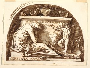 Tegning, gravmonument for Leonida Spada, 1815 af Felice Giani