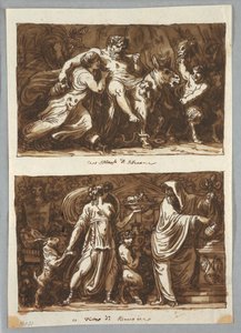 Tegning, ark fra en skitsebog:  Silenus