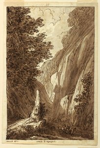 Tegning, Vejen til Caprarola, ca. 1813 af Felice Giani