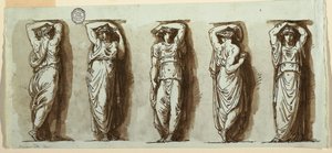 Fem karyatider af Felice Giani