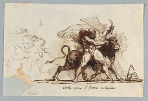 Hercules gengiver Horn fra Bull Achelous af Felice Giani