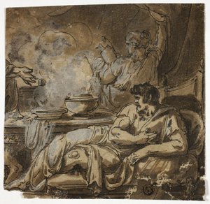 Tryllekunstner helbreder syg mand af Felice Giani