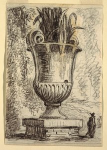 Monumental vase i en park af Felice Giani