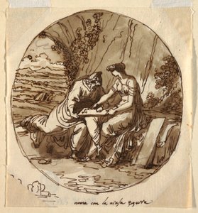 Numa Pompilius og Egeria, Sala di Numa Pompilius, Palazzo Milzetti, Faenza af Felice Giani