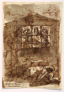 Skitsebog Folio, pave Sixtus II og diakon af Felice Giani