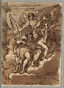 St. Paul i skyerne med engle og palmer af Felice Giani