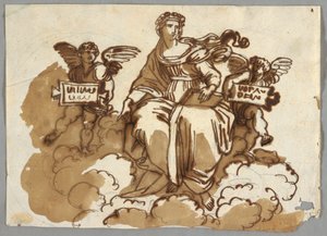 Teologi, efter Raphael Sansio, Stanza della Segnatura, Vatikanet af Felice Giani