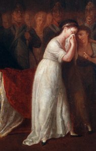 En kvinde som den lov, der styrer moderens status inden for familien, ringere end mandens. Detalje af offentliggørelsen af den civile lovbog eller Napoleon Bonapartes kodeks den 21/03/1804 (maleri