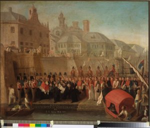 Besøg i frihavnen i Genova af H.S. Pave Pius VII, ca. 1818 (olie på lærred)