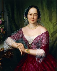 Portræt af Anne Opulich af Felice Schiavoni, olie på lærred af Felice Schiavoni