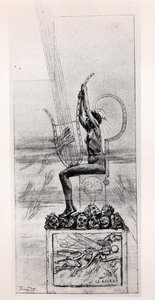 The Great Lyre, frontispice af digte af Stephane Mallarme (1842-98) af Félicien Rops