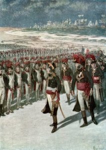 Napoleon gennemgår tropperne i Boulogne