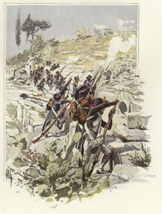 Soldater blandt ruinerne af Nicopolis af Felicien baron de Myrbach-Rheinfeld