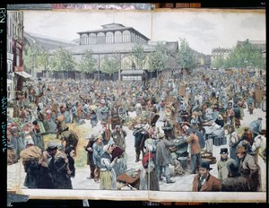 Udsigt over Les Halles, 1885 af Felicien baron de Myrbach-Rheinfeld