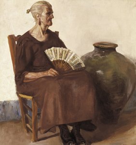 Siddende kvinde, 20. århundrede (olie på lærred)