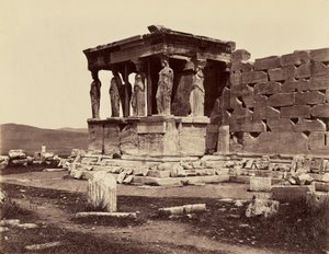 Karyatider fra Erechtheion-templet – Athen af Félix Bonfils