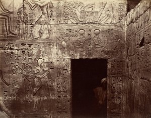 Relieffer i Amons tempel, Karnak af Félix Bonfils