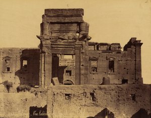 Rester af Solens tempel i Palmyra, Syrien af Félix Bonfils