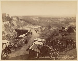 Vejen til Betlehem, set fra Jaffa-porten, Jerusalem af Félix Bonfils