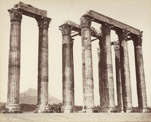 Olympeion, eller Tempel for den olympiske Zeus, på Akropolis, Athen af Félix Bonfils
