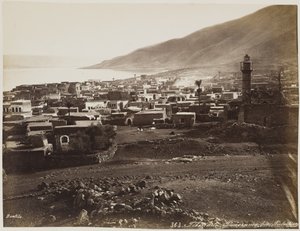 Tiberias, Panorama Lae Palestine nr. 363 af Félix Bonfils