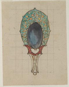 Design til et håndspejl, ca. 1900-1902. af Felix Bracquemond
