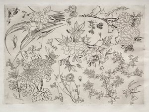 Middagsservice (Rousseau-service): Blomster (nr. 23) af Felix Bracquemond
