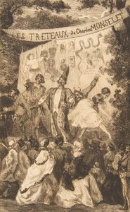 Frontispice til Les Treteaux de Monselet, 1859. af Felix Bracquemond