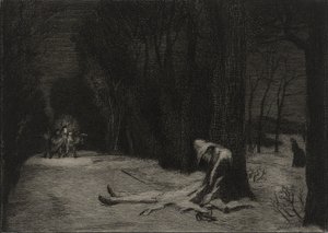 La Mort de Matamore (ætsning) af Felix Bracquemond