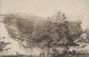 Bondehus ved bredden af ​​Oise, 1868. af Felix Bracquemond