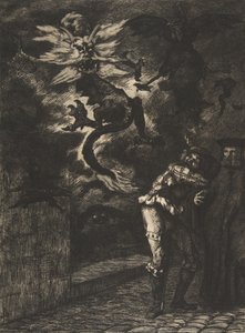 Panurge forlader Raminagrobis, 1854-55. af Felix Bracquemond