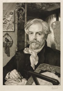 Portræt af Edmond de Goncourt af Felix Bracquemond
