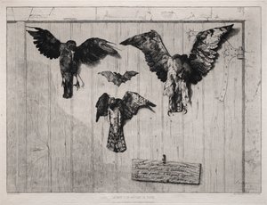 The Top of the Swing-door, 1852 trykt 1865. af Felix Bracquemond