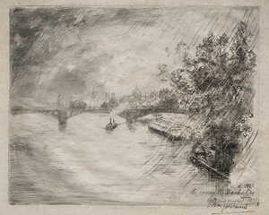 Udsigt over broen Saint-Pères af Felix Bracquemond