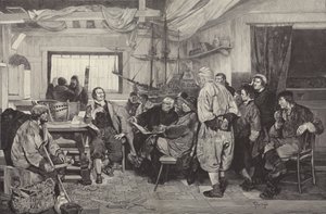 Peter den Store blev undervist i skibsbygningskunsten i Holland i 1697 (gravering) af Felix Cogen
