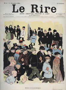 Forside af avisen "" Le Rire"", nr. 4, 1. december 1894: Blues of today - tegning af Felix Vallotton af Felix Edouard Vallotton