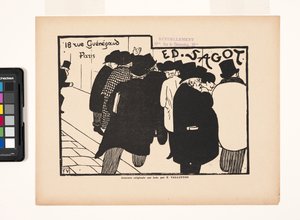 Ed Sagot--Lovers Of Prints (træbloktryk) af Felix Edouard Vallotton