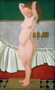 Kvinde i bad laver sit hår af Felix Edouard Vallotton