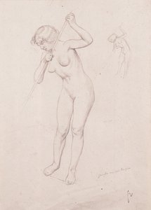 Figurstudie til "The Slaying of Orpheus" af Felix Edouard Vallotton