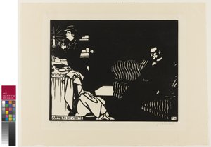 Gør klar til et besøg, tallerken otte fra Intimacy, 1898 af Felix Edouard Vallotton