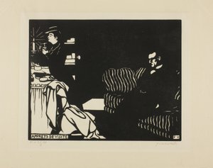 Gør dig klar til et besøg, tallerken otte fra Intimacies, 1898 af Felix Edouard Vallotton