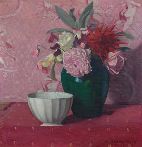 Grøn vase og hvid skål, 1919. af Felix Edouard Vallotton