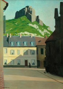 Chateau Gaillard og Place des Andelys af Felix Edouard Vallotton