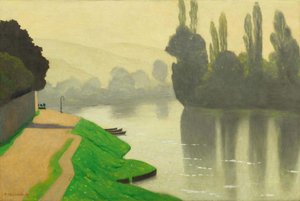 Morgentåge ved Andelys, 1917. af Felix Edouard Vallotton