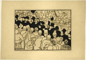 Paradere gennem gaderne i enkelt fil af Felix Edouard Vallotton
