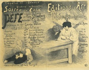 Paris Opera-program, herunder værker af August Strindberg af Felix Edouard Vallotton