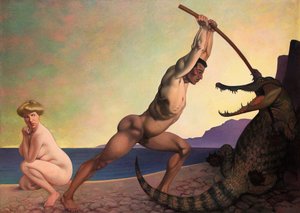 Perseus dræber dragen af Felix Edouard Vallotton