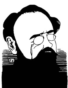 Portræt af Emile Zola (1840-1902), fransk forfatter. Gravering af Felix Edouard Vallotton (1865-1925) af Felix Edouard Vallotton