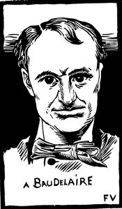 Portræt af Charles Baudelaire (1821-1867) af Felix Edouard Vallotton